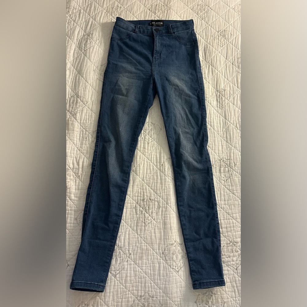 FITJEANS Blue Skinny Jeans High-Waisted Stretch